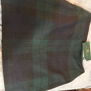 Black and Green Plaid wool skirt from Holland and Cooper in London.